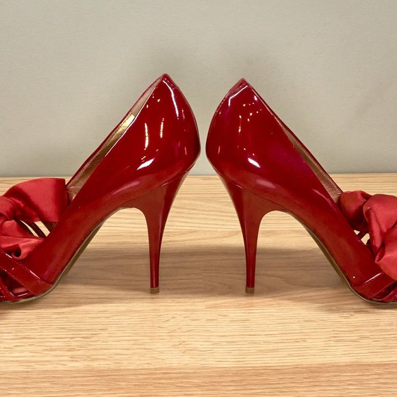 Roberto Cavalli Red Patent Leather Sandals High Heels, Size IT 39, Made in Italy - Picture 5 of 11